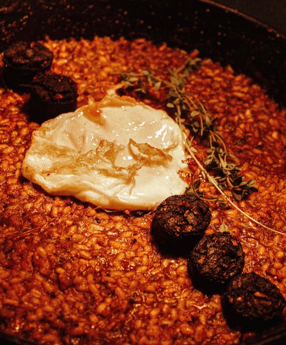 Arroz de Morcilla, Trufa y Huevo Frito
